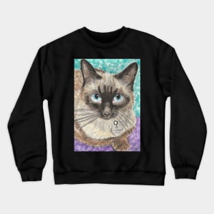 Sadie Bear Siamese  cat watercolor painting Crewneck Sweatshirt